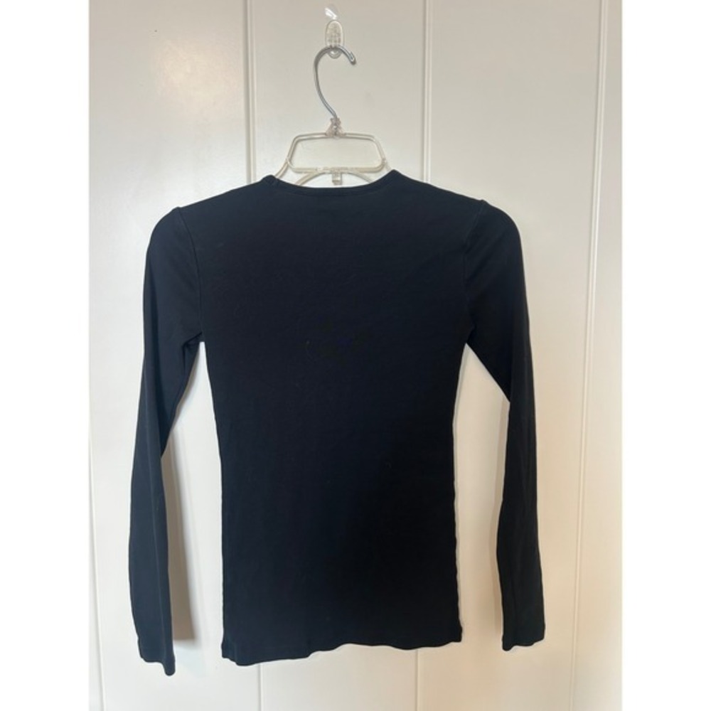 Lauren Ralph Lauren Black Long Sleeve Embroidered RL Logo Tee XXS - Picture 5 of 5